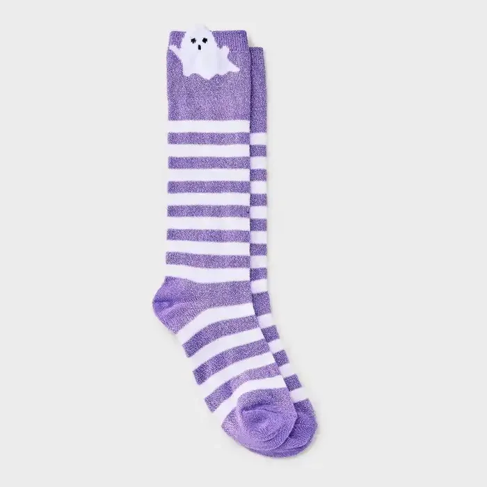 Kids‘ Sparkle Ghost and Striped Halloween Knee High Socks – Cat & Jack™ S