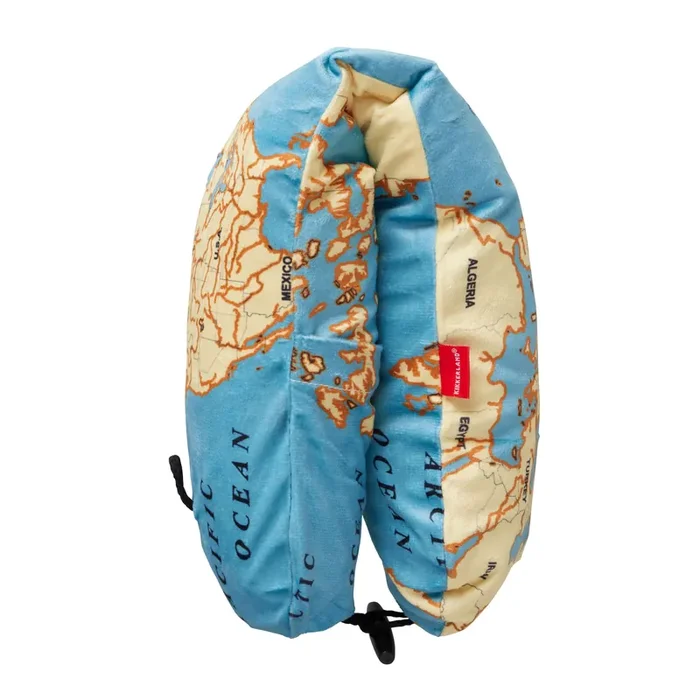Kikkerland World Map Inflatable Neck Pillow