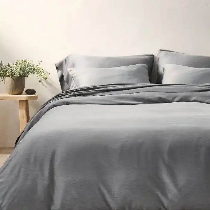 King Rayon from Bamboo Duvet Set Dark Gray – Casaluna™
