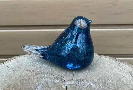 LARGE ART GLASS SONGBIRD