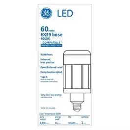 LED Light Bulb, Clear, 8,800 Lumens, 60-Watts