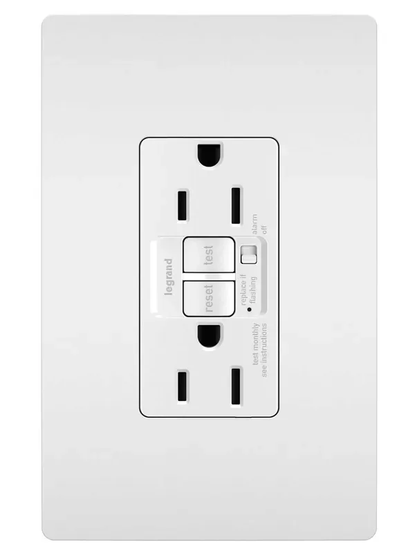 Legrand Pass & Seymour® Radiant® Tamper-Resistant 15A Duplex Self-Test GFCI Receptacles with Audible Alarm and SafeLock® Protection