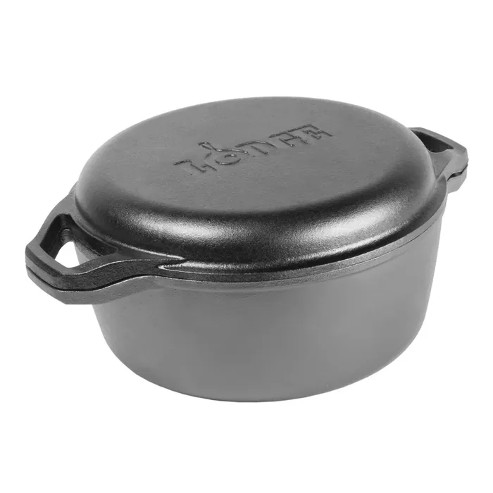 Lodge Chef Collection Cast Iron Double Dutch Oven 6 Quart