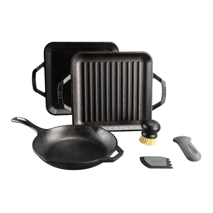 Lodge Chef Collection Gourmet Cast Iron Cookware 6 Piece Set