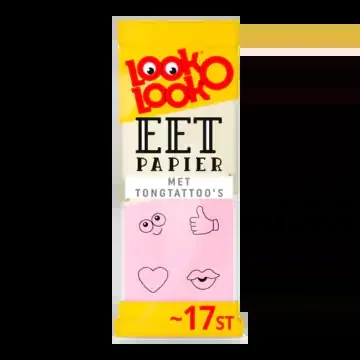 Look o Look Eating paper with 6 tongh tattoos
