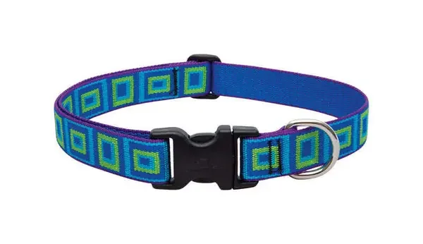 LUPINE PET ORIGINAL DESIGNS MULTICOLOR SEA GLASS NYLON DOG ADJUSTABLE COLLAR.