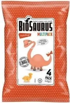 Maischips Dinosaurier Ketchup Geschmack glutenfrei BIO 4×15 g BIOSAURUS