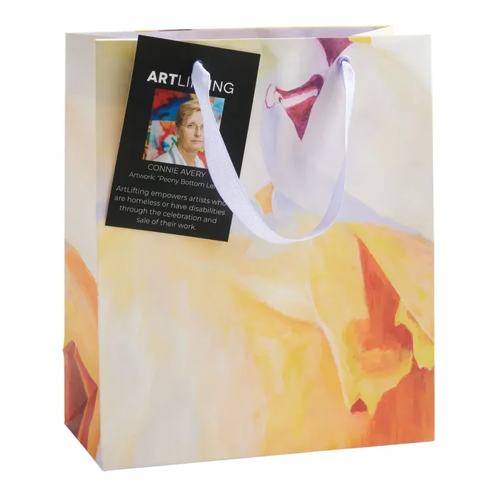Medium ArtLifting Peony Bottom Left Gift Bag