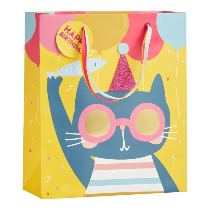 Medium Birthday Party Cat Gift Bag Set Of 2