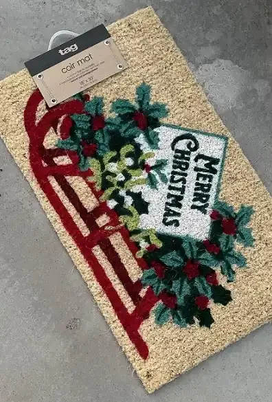 MERRY CHRISTMAS SLED COIR MAT