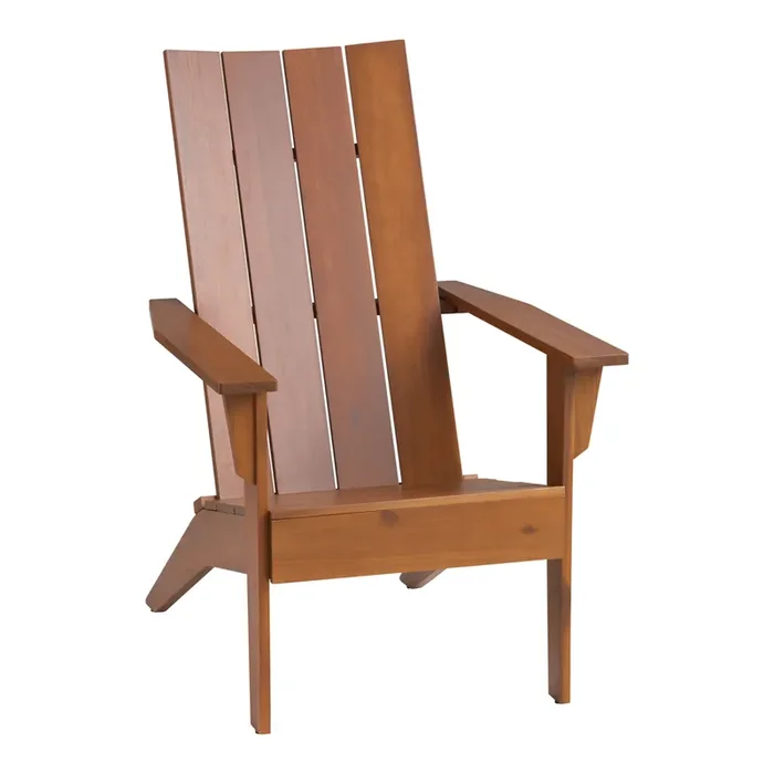 Modern Slatted Wood Adirondack Chair