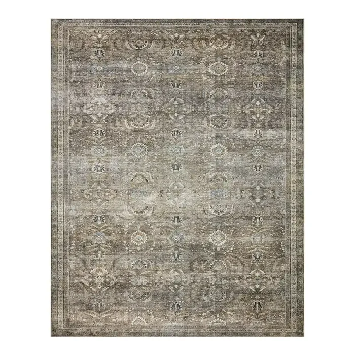 Moss Green Distressed Persian Style Layla Area Rug