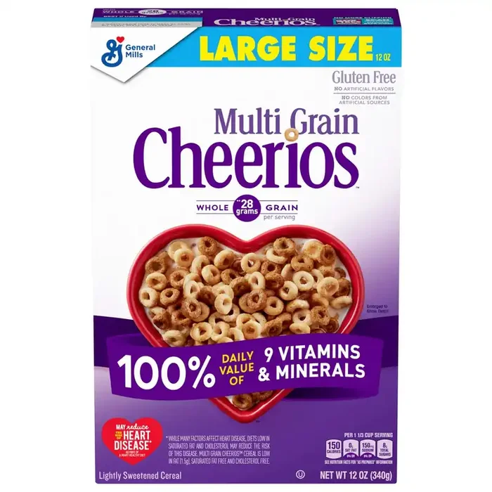 Multi Grain Cheerios, Breakfast Cereal, Gluten Free, Whole Grain Oats, 12 oz