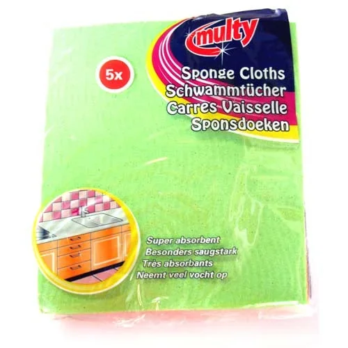Multy Super Absorbent Sponge Cloths 5 Pack