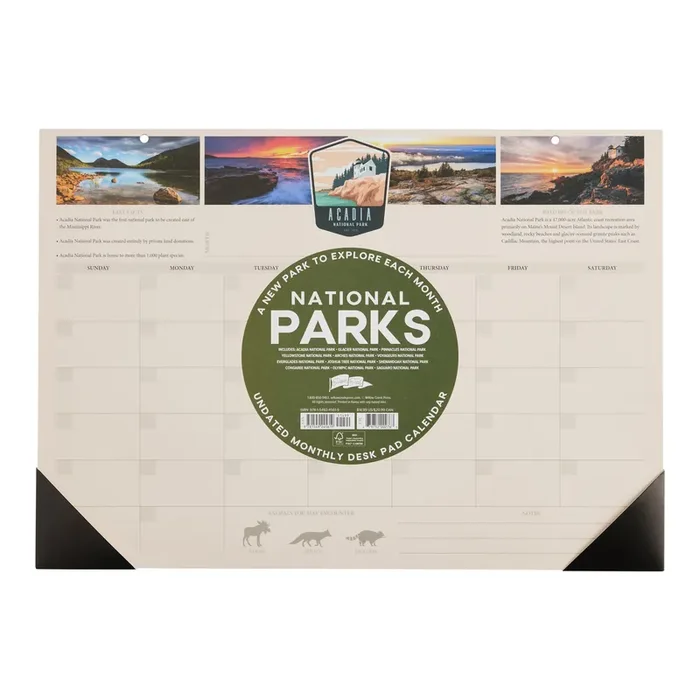 National Parks Undated Monthly Calendar Desk Pad