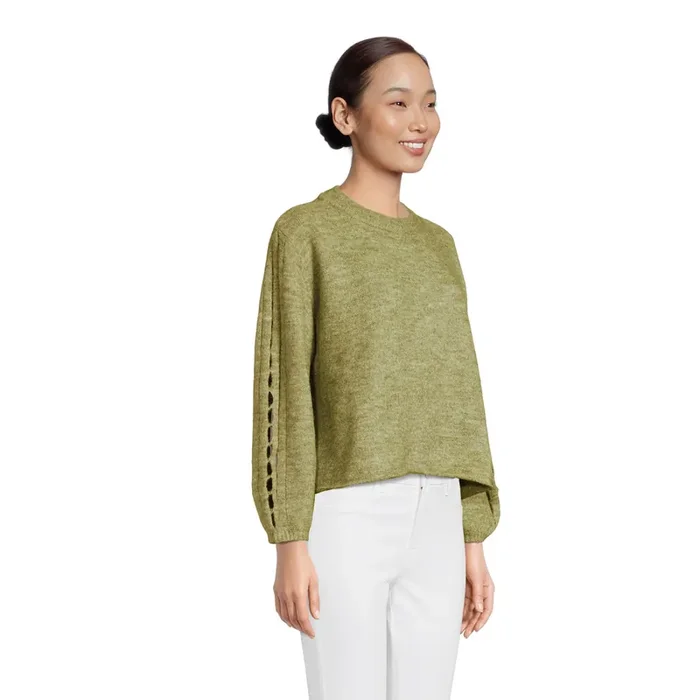 Ochre Recycled Yarn Cutout Sleeve Sweater