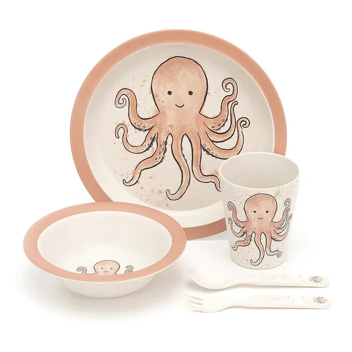 Odell Octopus Bamboo Dinner Set