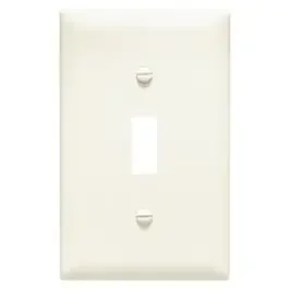 One Toggle Switch Opening Nylon Wall Plate, One Gang, Almond