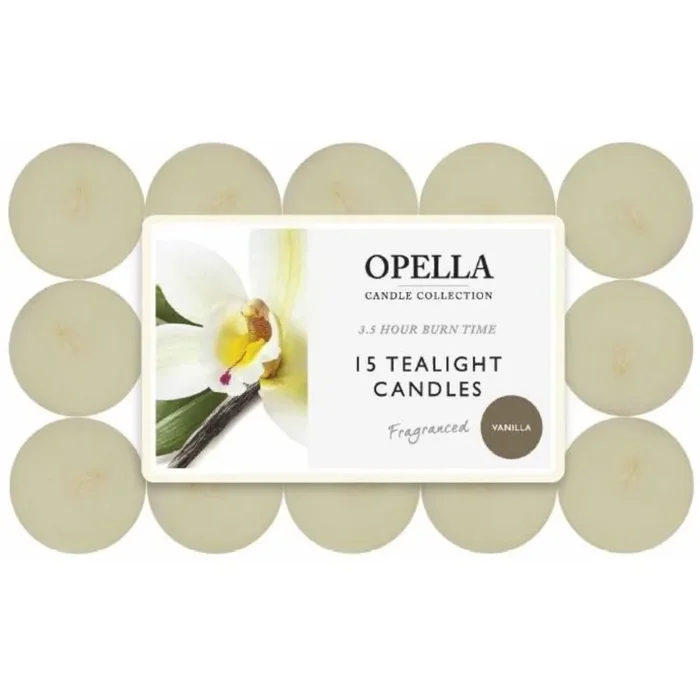 Opella Fragranced Tealights Vanilla 12 Pack – Case of 10