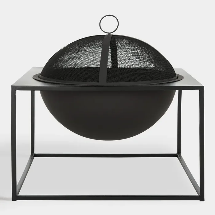 Open Square Black Iron Auston Fire Pit