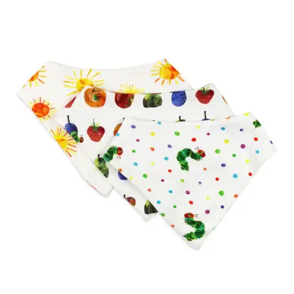 ORGANIC BANDANA BIB 3PK HUNGRY