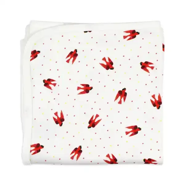 ORGANIC BLANKET RED BIRD