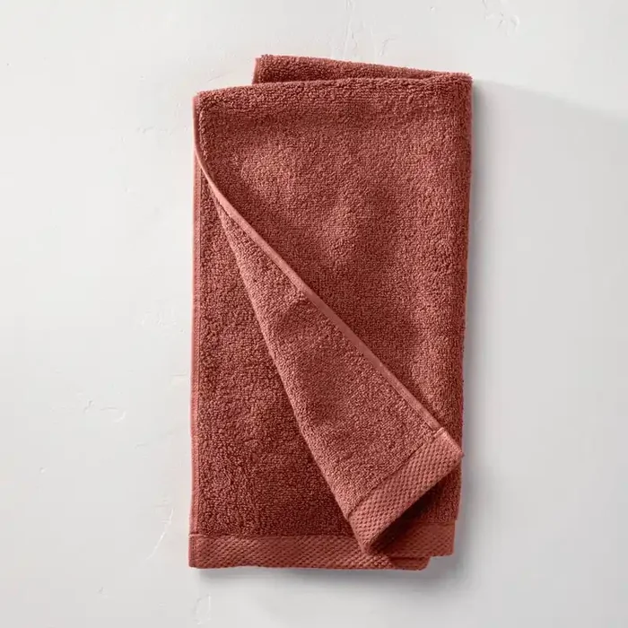 Organic Hand Towel Bronze Brown – Casaluna™ Heavyweight Organic Cotton, Low Lint, Fade-Resistant