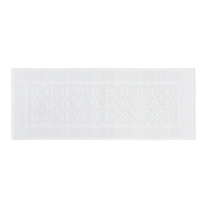 Oversized White Woven Bath Mat