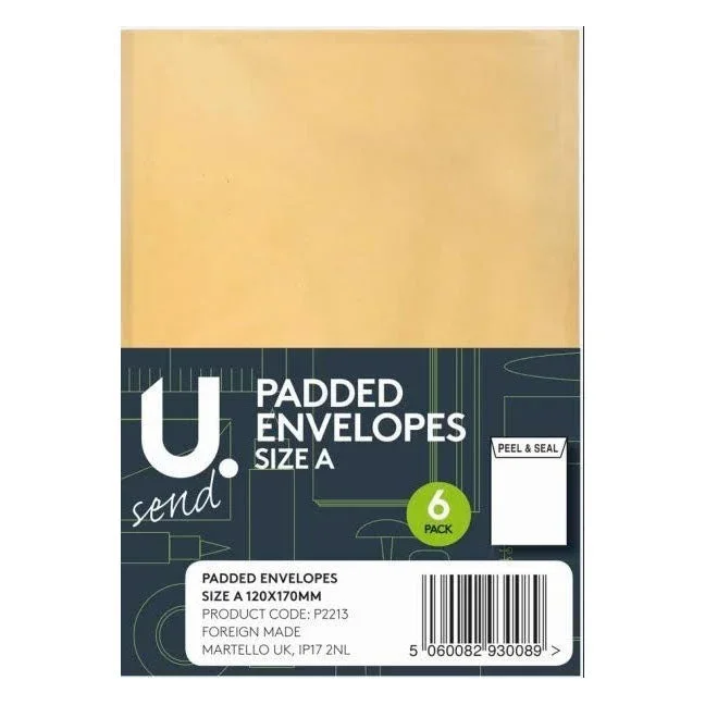 Padded Envelopes Size A Peel & Seal 6 Pack