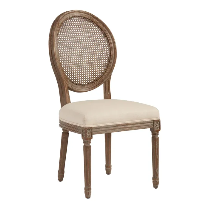 Paige Round Cane Back Upholstered Dining Chair Set Of 2