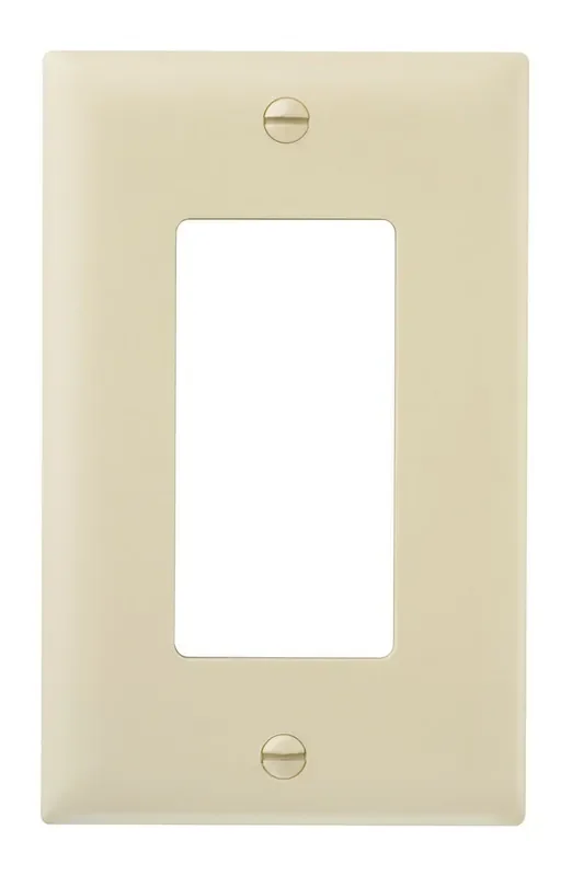 Pass & Seymour Thermoplastic One Gang Decorator Wall Plate, Ivory