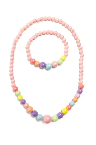 PASTEL NECKLACE BRACELET 2PC