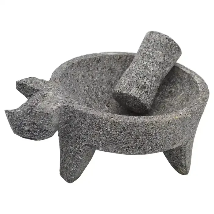 Pig Head Molcajete Natural Stone 8″
