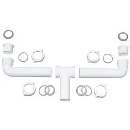 Plastic 2-Bowl Center Outlet Drain