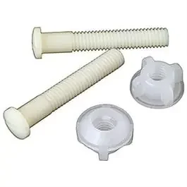 Plastic Toilet Seat Hinge Bolt, White, 2.5-In.