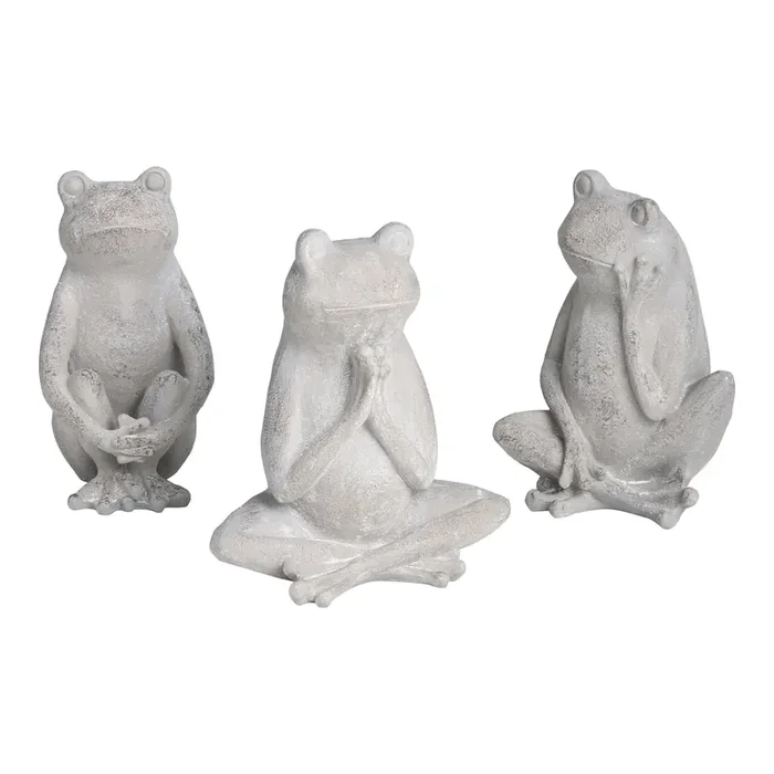 Pondering Frog Outdoor Decor Set of 3