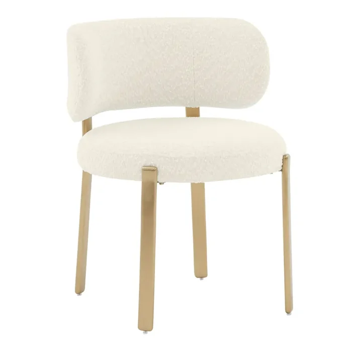 Porter Boucle Curved Split Back Upholstered Dining Chair
