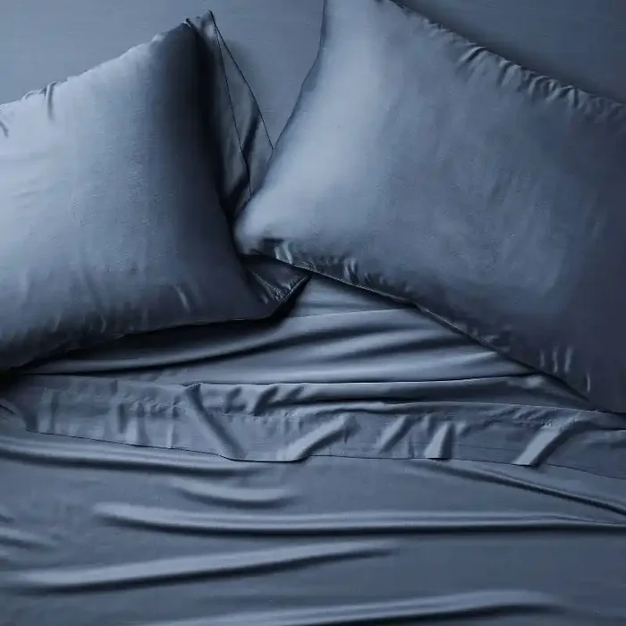 Queen 400 Thread Count Rayon from Bamboo Sheet Set Dark Mineral Blue – Casaluna™