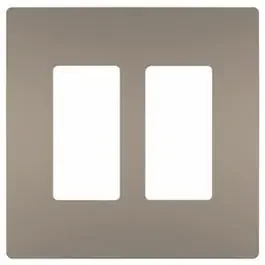 Radiant 2-Gang Plastic Wall Plate, Nickel