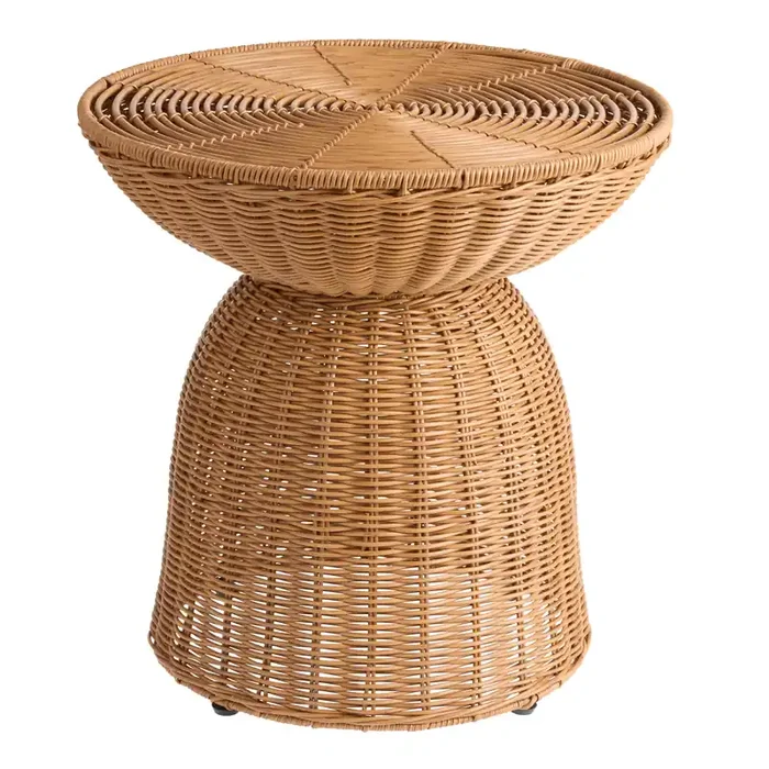 Raelyn II Natural All Weather Wicker Drum Outdoor End Table