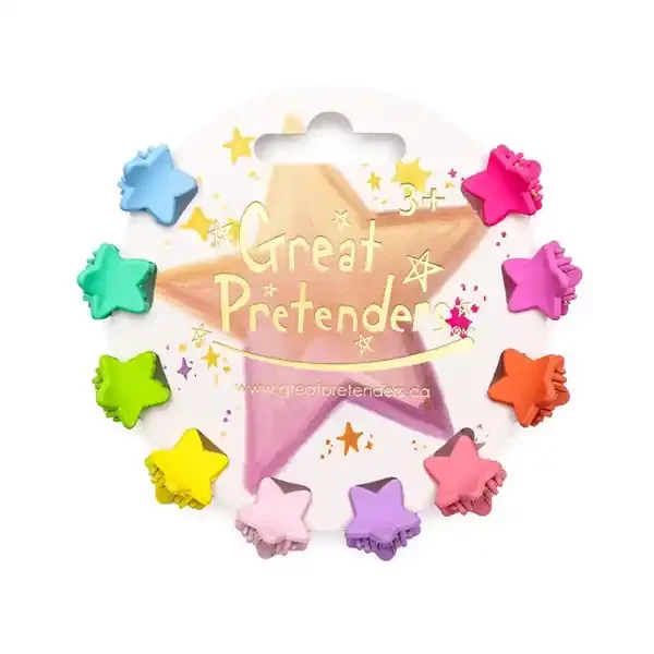 RAINBOW STAR HAIR CLIPS 10PCS