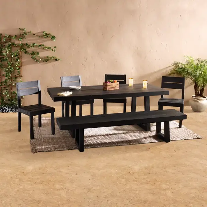 Rayne Charcoal Eucalyptus Wood 6 Piece Outdoor Dining Set