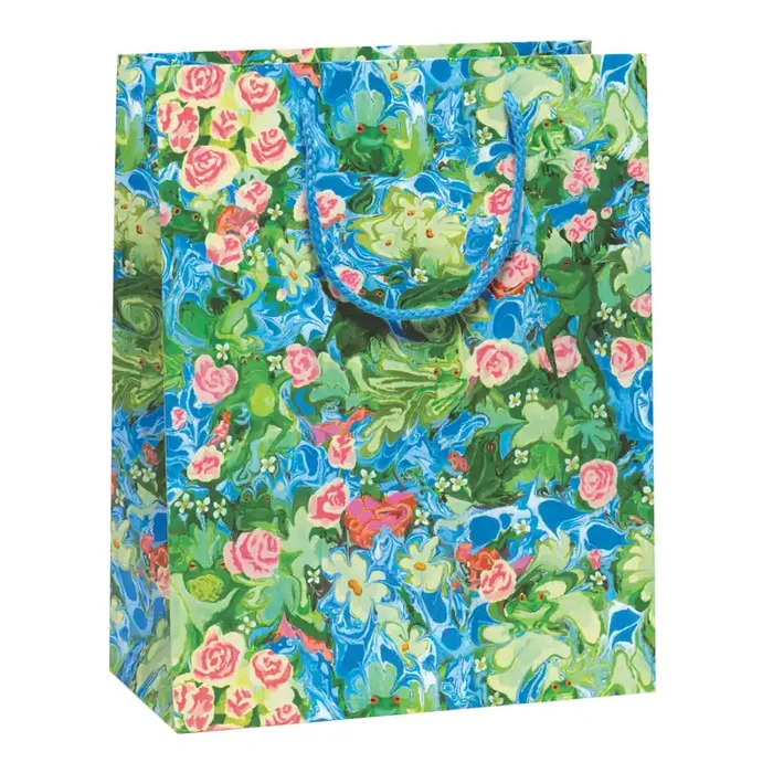 Red Cap Large Blue and Green Lilypond Gift Bag