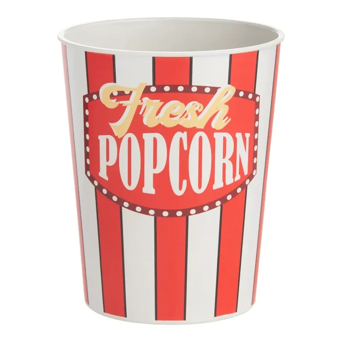 Red Stripe Bamboo Fiber and Melamine Popcorn Container