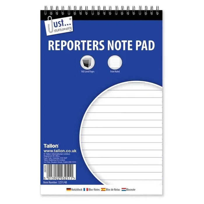 Reporters Notepad Lined Pages – Case of 12