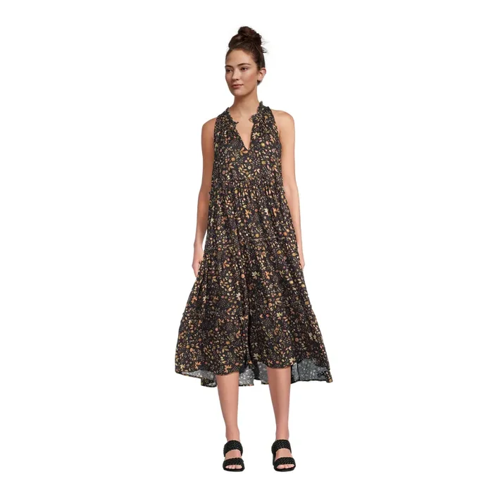 Riley Black Ditsy Floral Dress