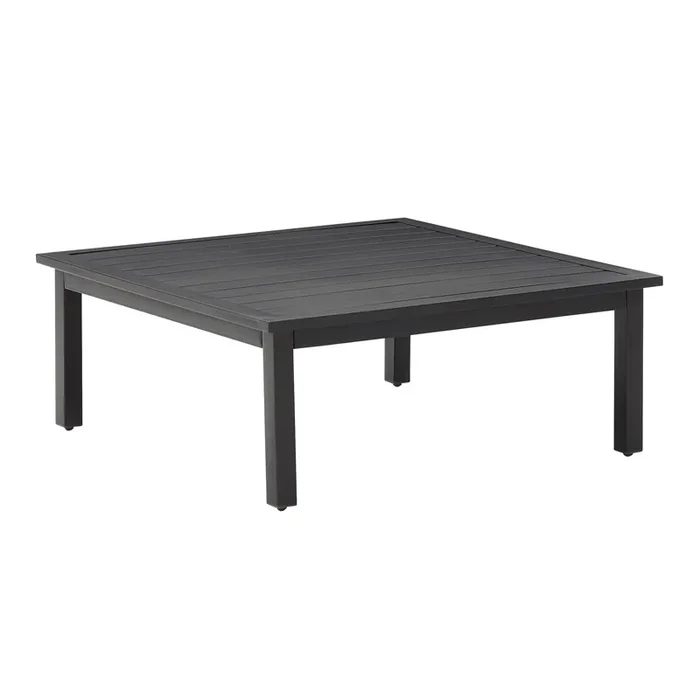 Riviera Square Matte Black Metal Outdoor Coffee Table