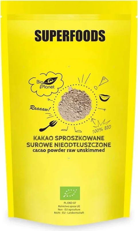 Rohes Kakaopulver, fettfrei BIO 500 g – BIO PLANET