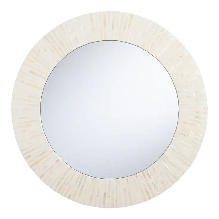 Round Mother-of-Pearl Sunray Wall Mirror