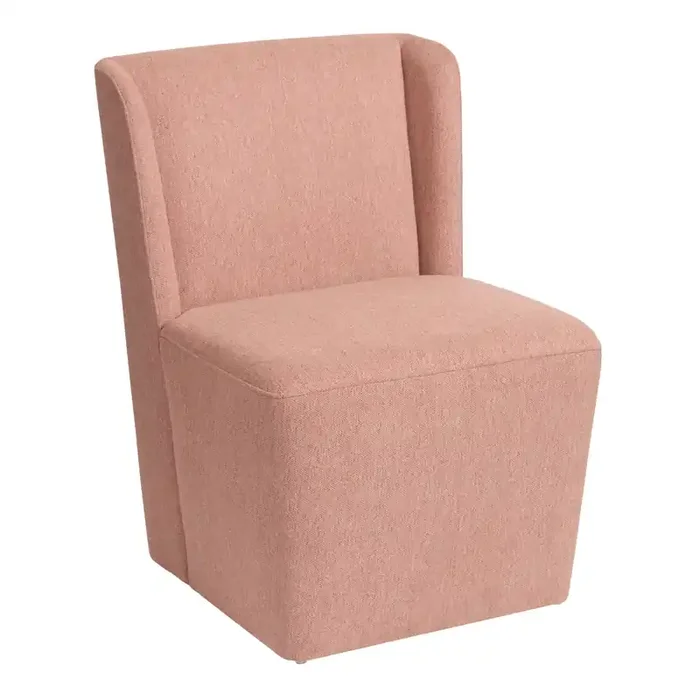 Roya Wingback Upholstered Rolling Dining Chair